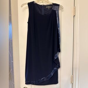 Navy Blue Betsy Adam drape dress. Size 4